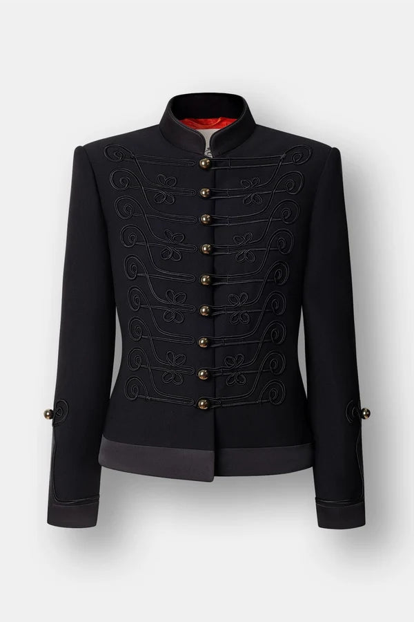 Blazer militar con soutache negro La Spezia "The Extreme Collection"
