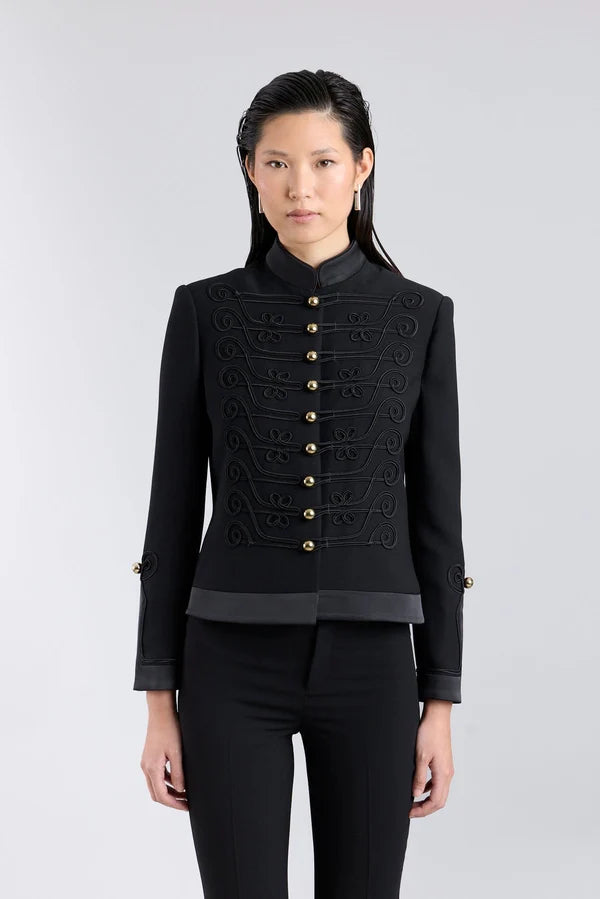 Blazer militar con soutache negro La Spezia "The Extreme Collection"