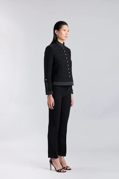 Blazer militar con soutache negro La Spezia "The Extreme Collection"