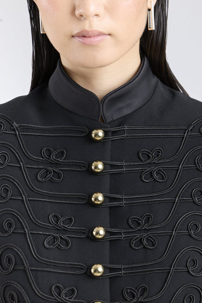 Blazer militar con soutache negro La Spezia "The Extreme Collection"