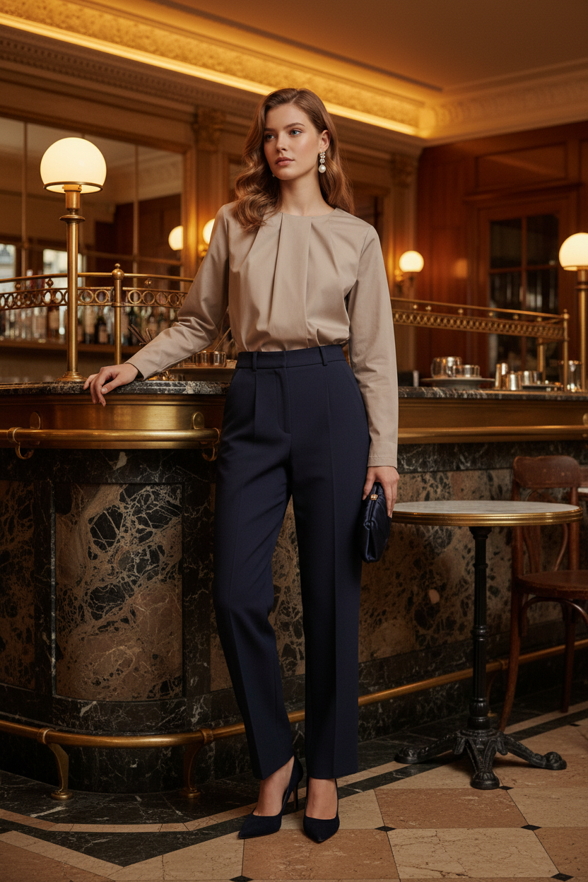 Blusa Gabardina Nude - Look Combinado