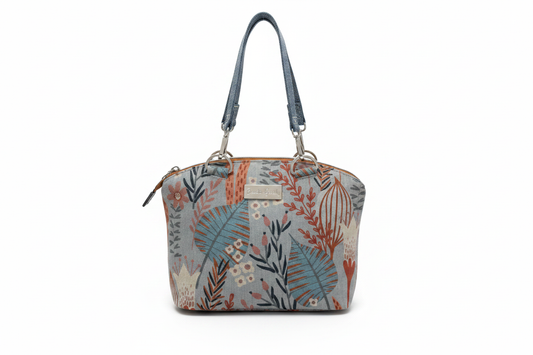 Bolso floral con logo