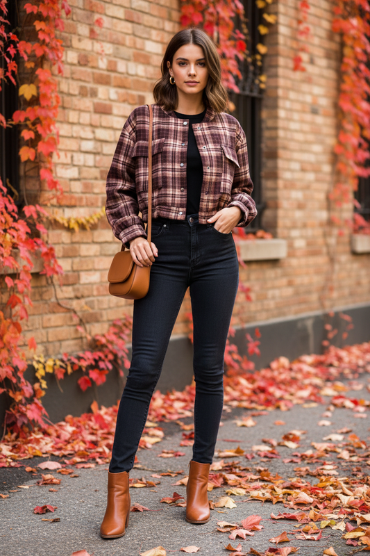 Bomber cuadros - Look 1
