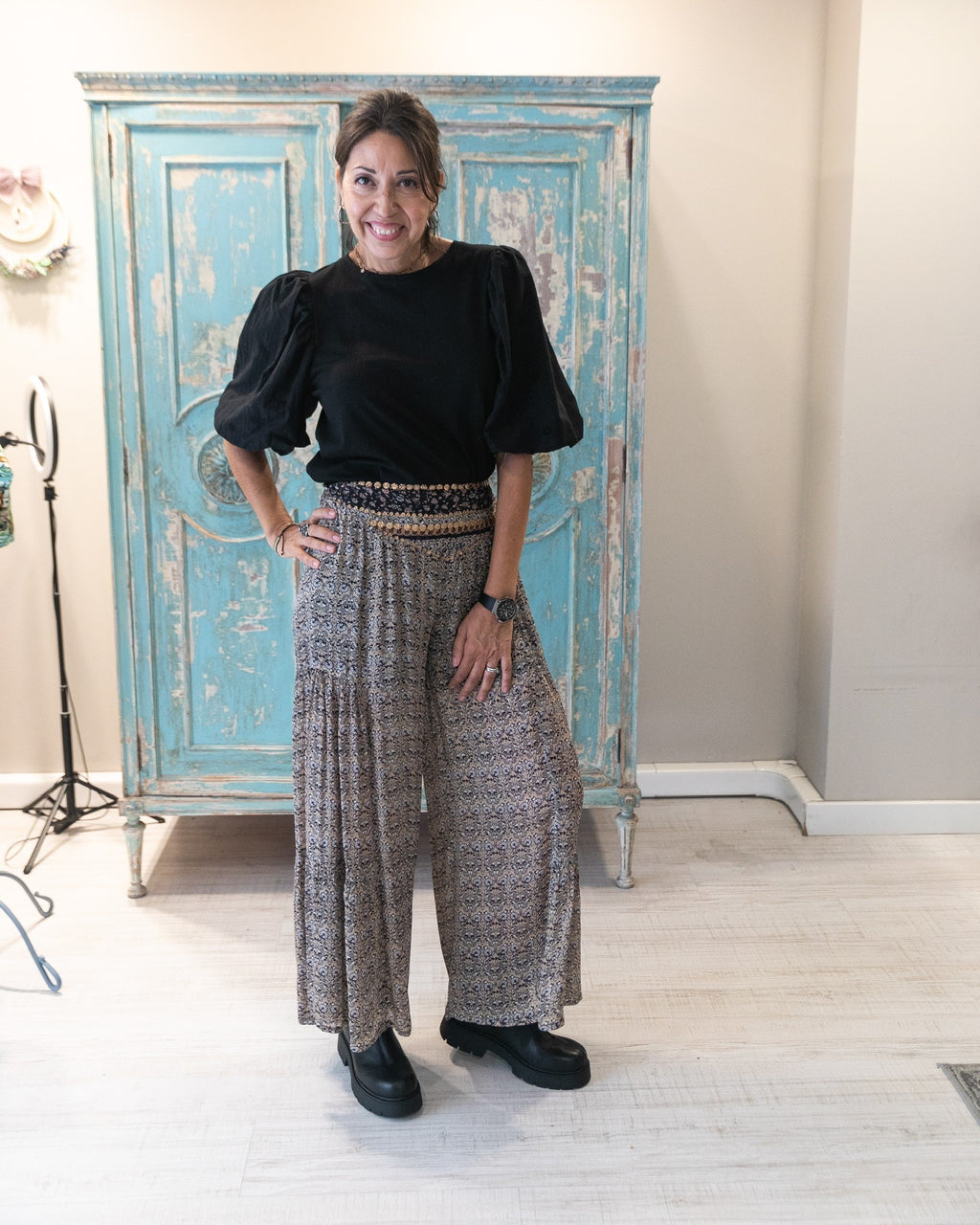 Botines de piel negros "ELENA"