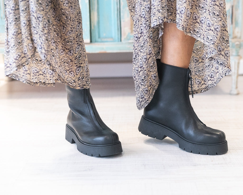 Botines de piel negros "ELENA"