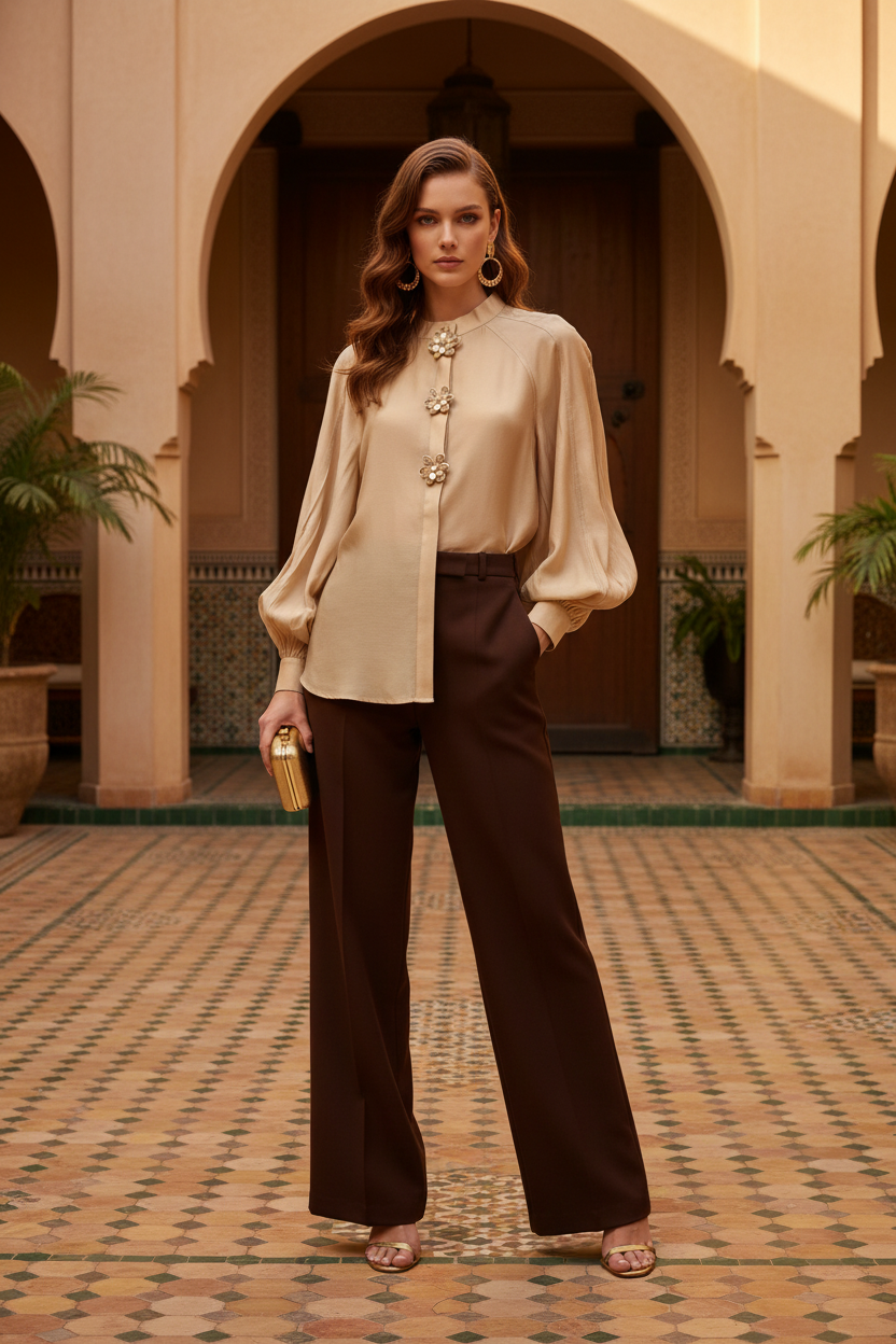 Camisa Oriental Beige