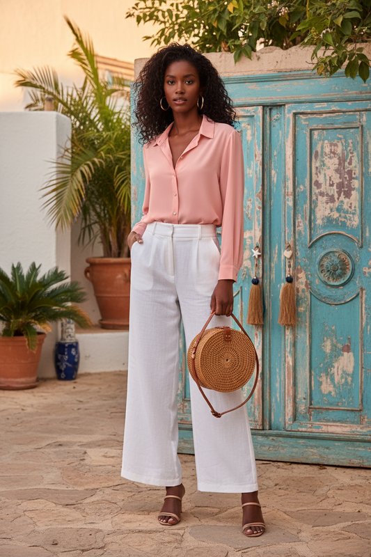 Camisa rosa empolvado - Look 2