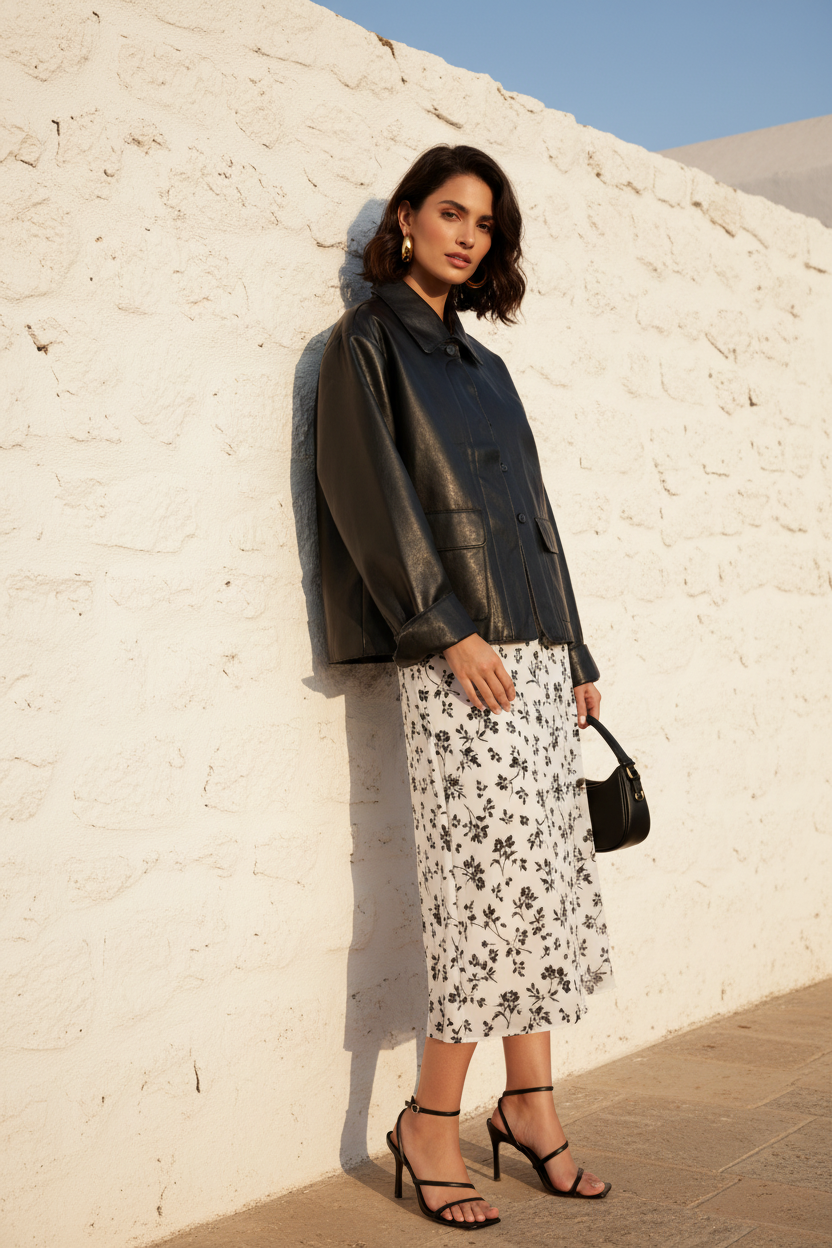 Chaqueta efecto piel look 2