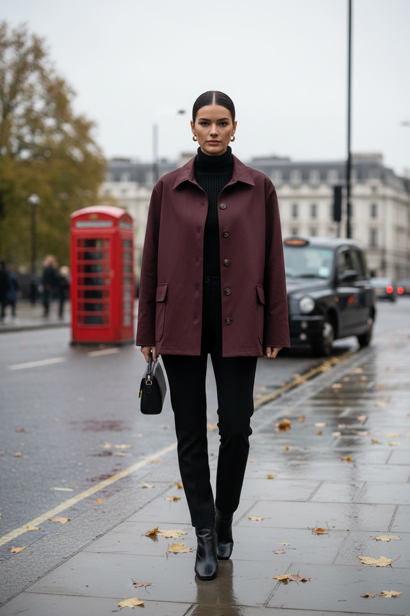 Chaqueta Gabardina Berenjena - Londres