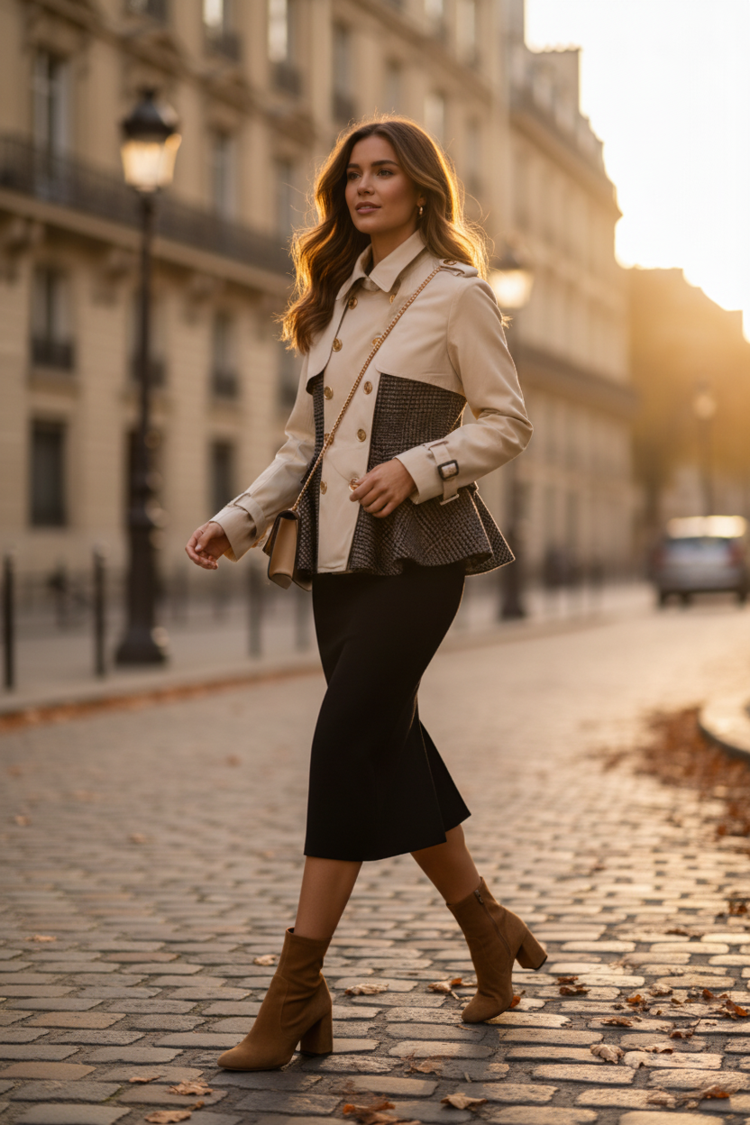 Chaqueta Gabardina Tweed Look 2