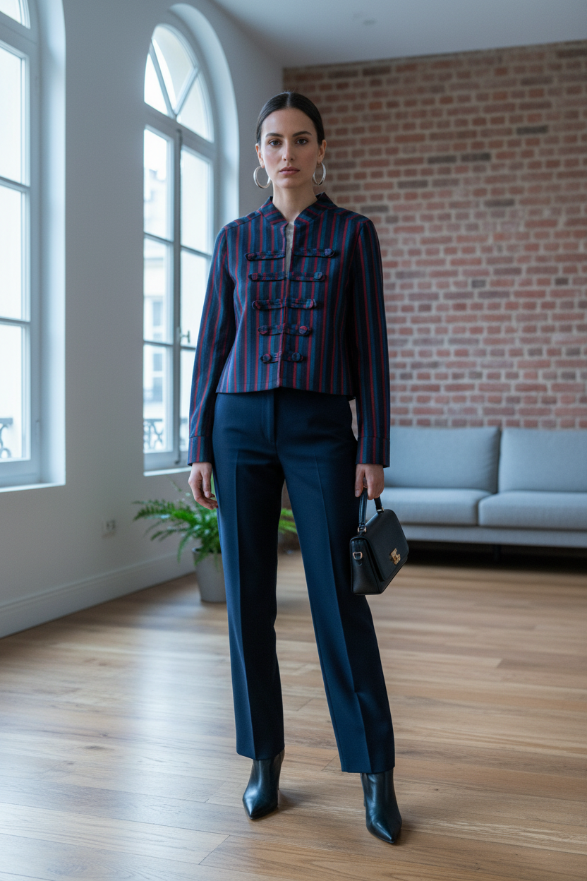 Chaqueta Militar Azul - Look Parisino