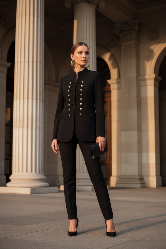 Chaqueta militar negra exterior