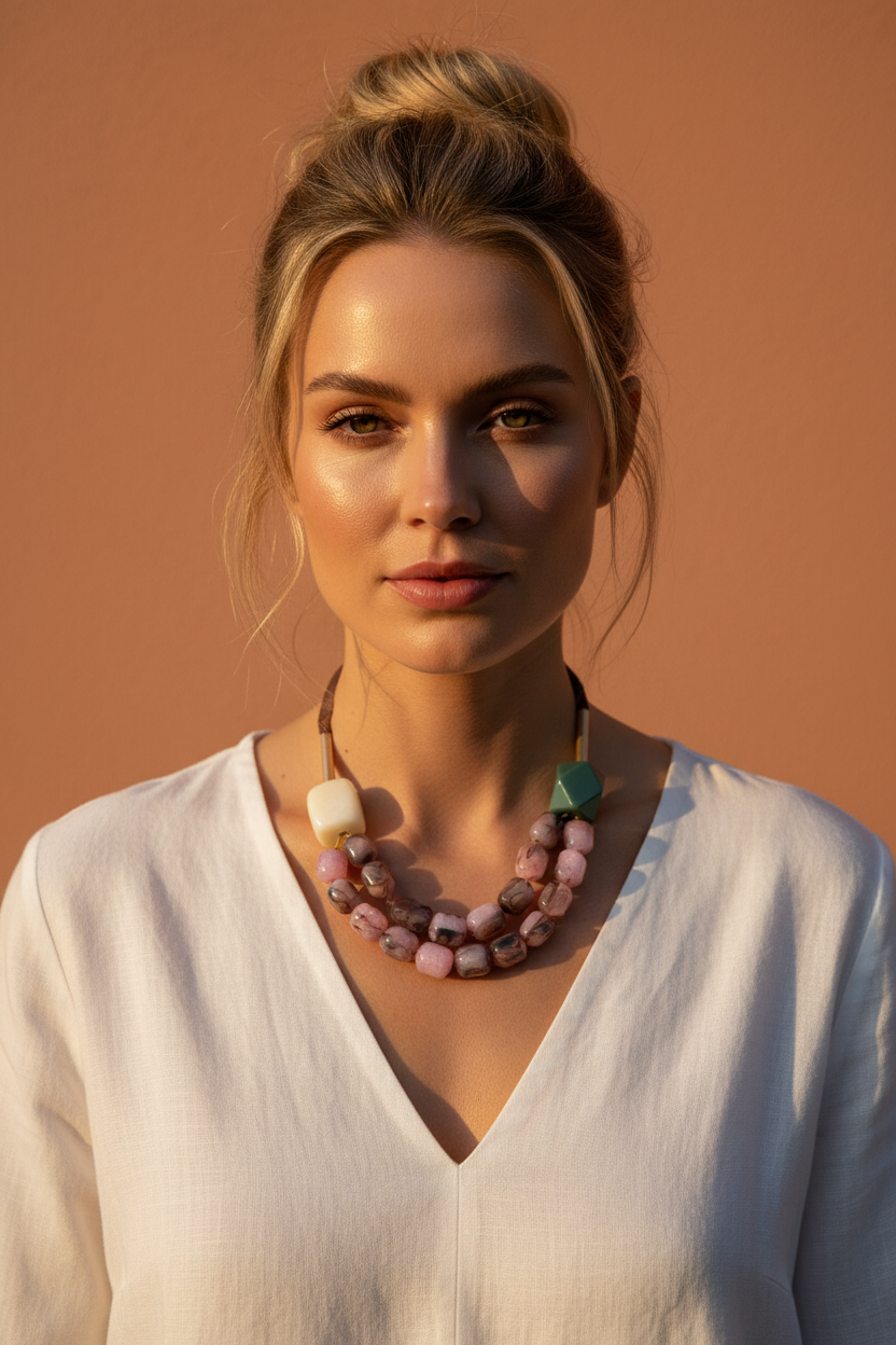 Collar Doble Lazo - Malva revisado