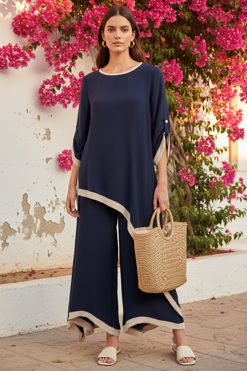 Conjunto Azul Marino con modelo