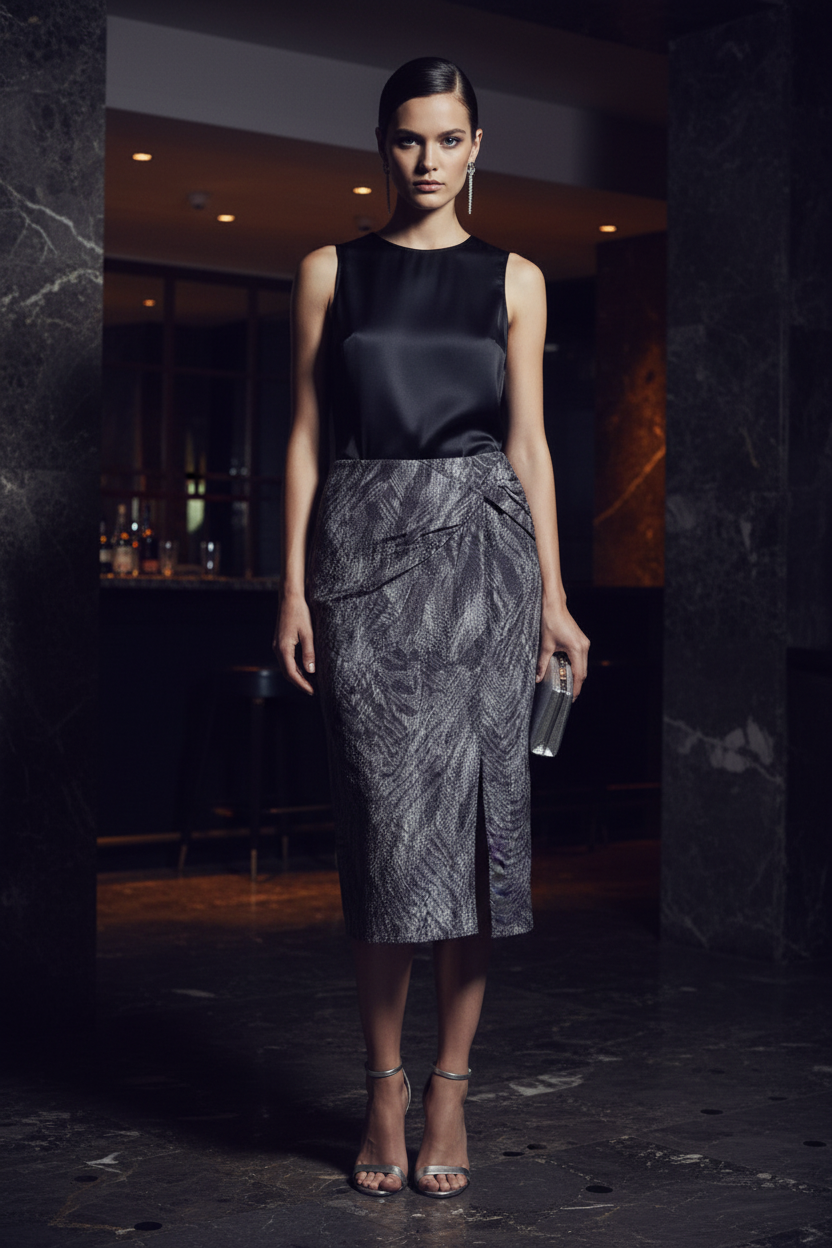 Falda Serpiente - Look Noche