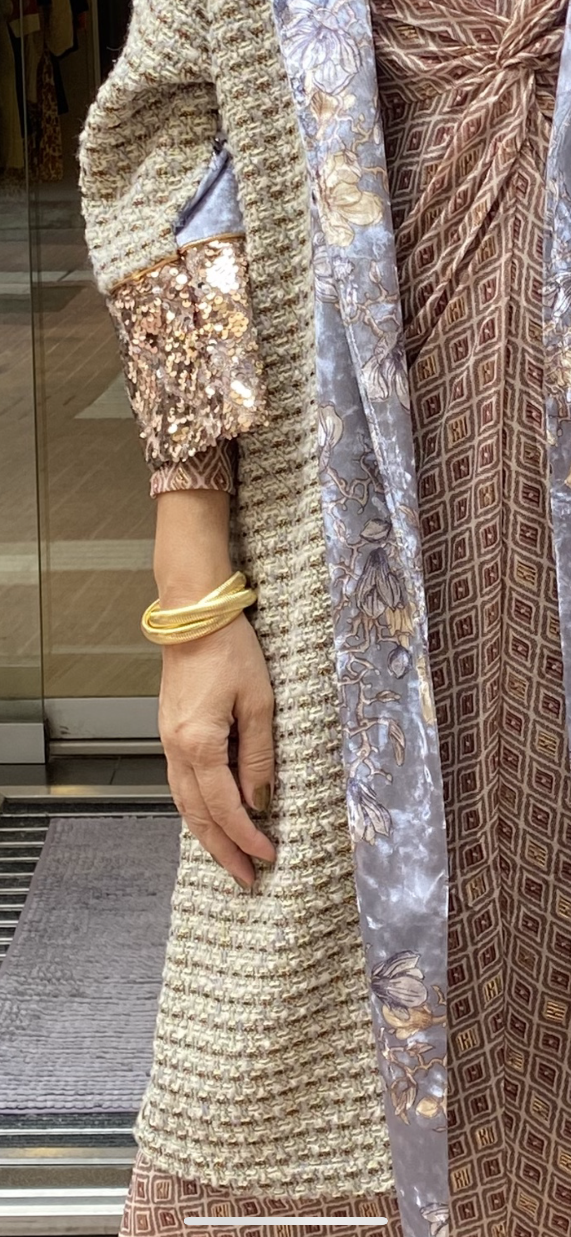 Pulsera triple estriada dorada "Alpes 1" ALIBEY