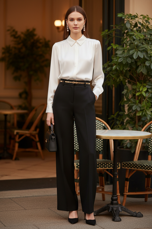 Look modelo blanca camisa blanca