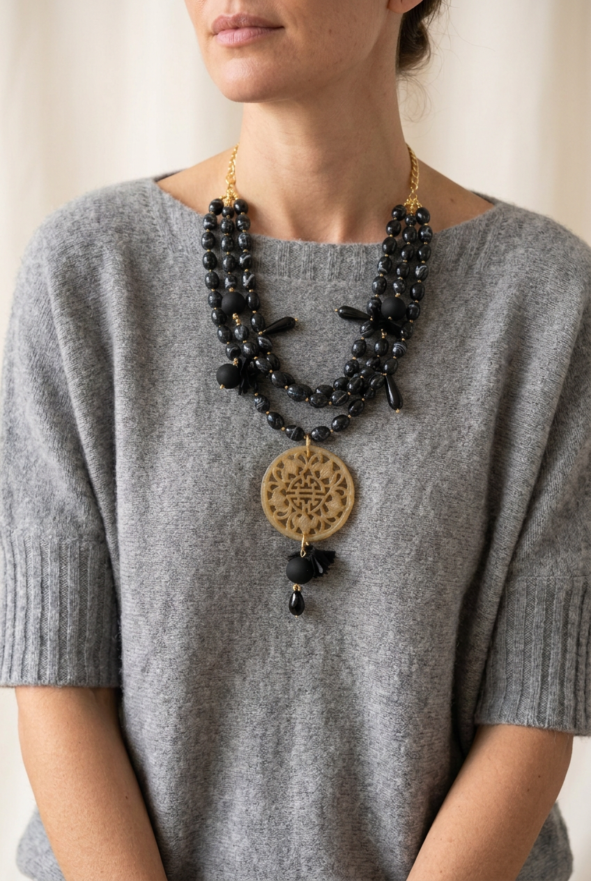 Collar tibetano triple vuelta