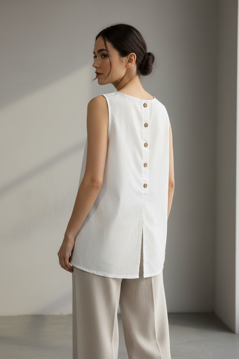 Blusa botones traseros