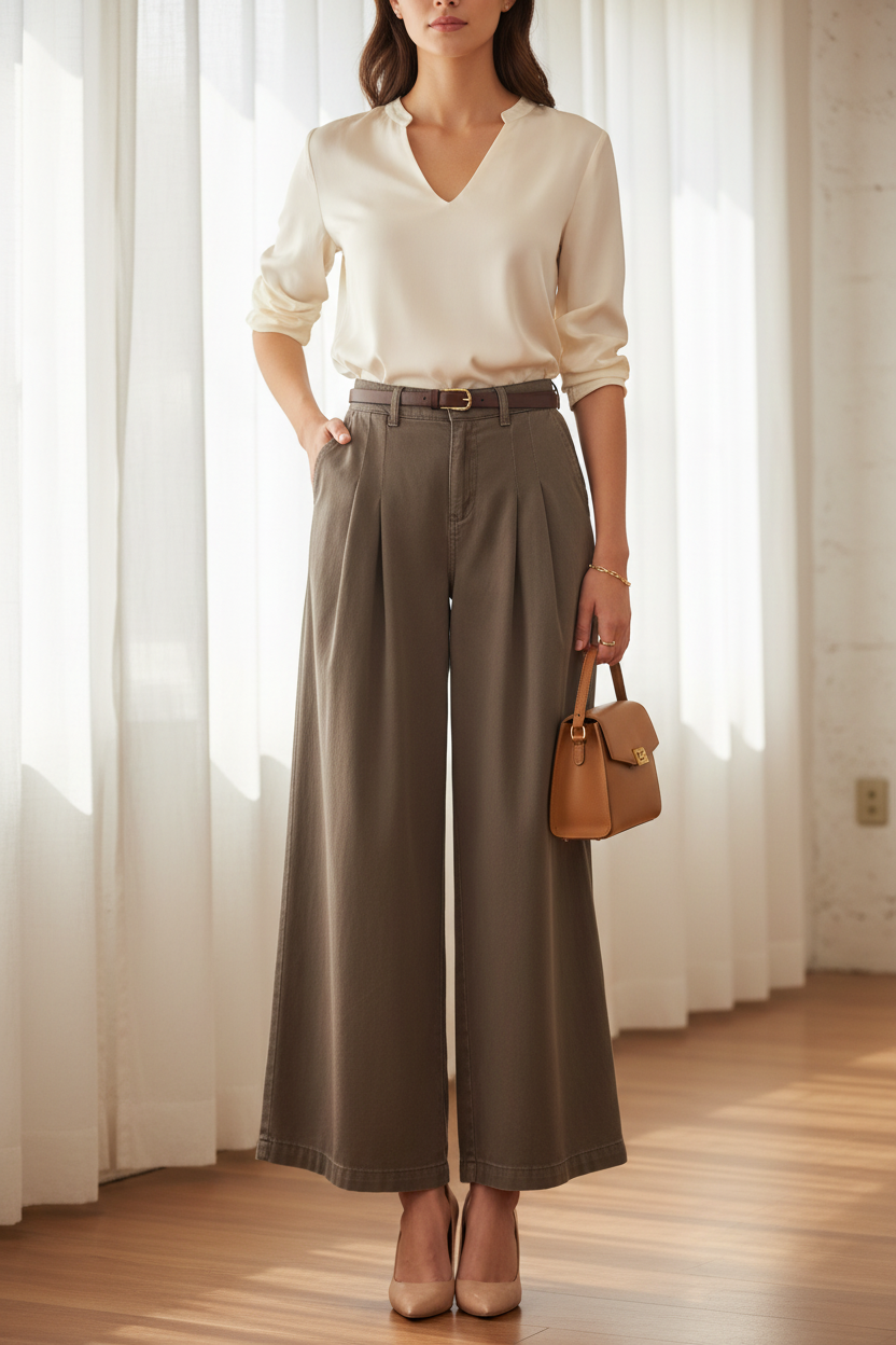 Palazzo topo look elegante