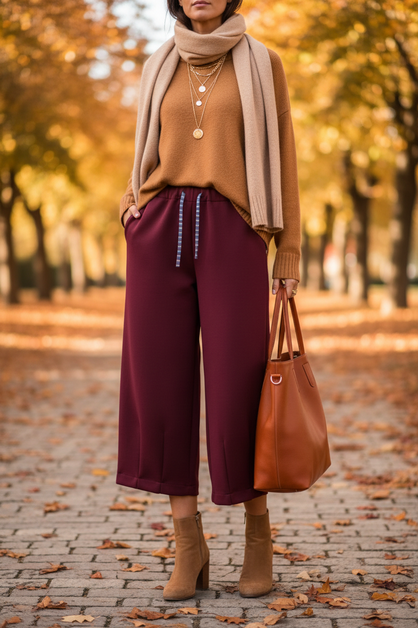 Pantalón chándal burdeos - Look 2