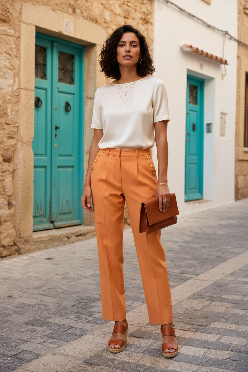 Pantalón Diana Gallest Naranja - Look 2