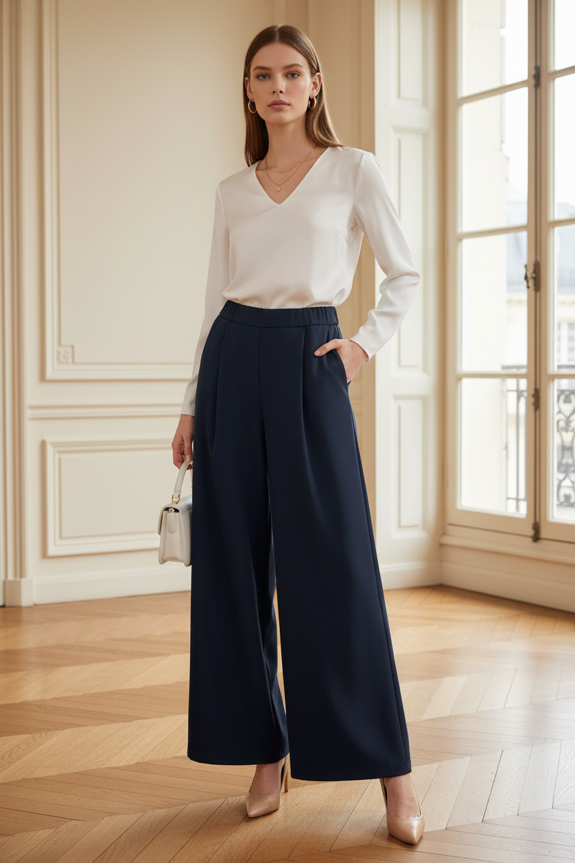 Pantalón Palazzo Marino con Pinzas