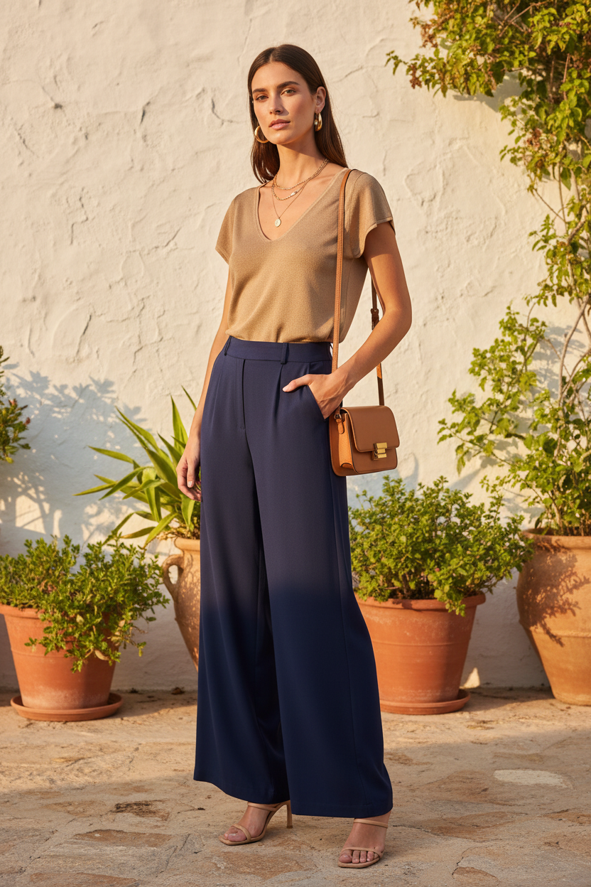Top punto verano - Look 2 camel