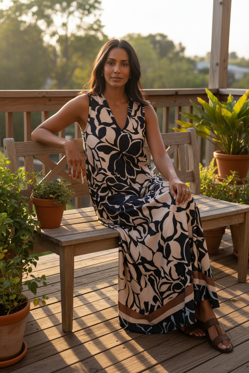 Vestido Estampado Floral Seda Fría