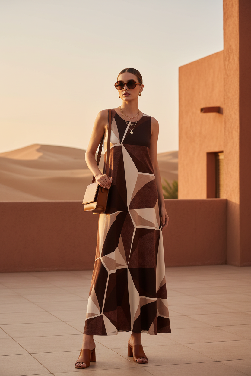 Vestido geométrico - Desierto