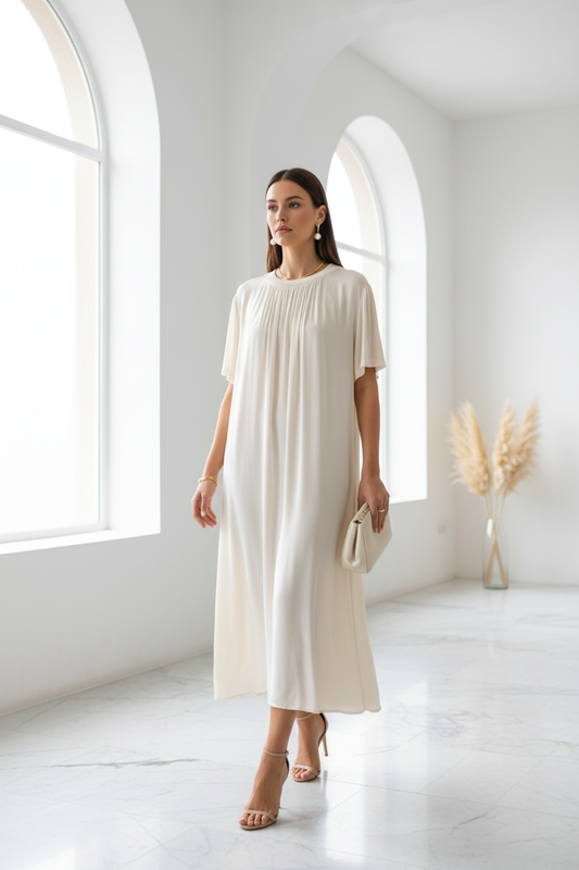 Vestido satinado look interior